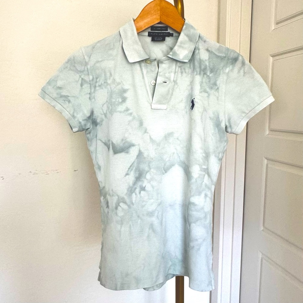 Ralph Lauren Retro Skinny Fit Sage Polo S Indie Sleaze Marbled Wash Skinny Fit